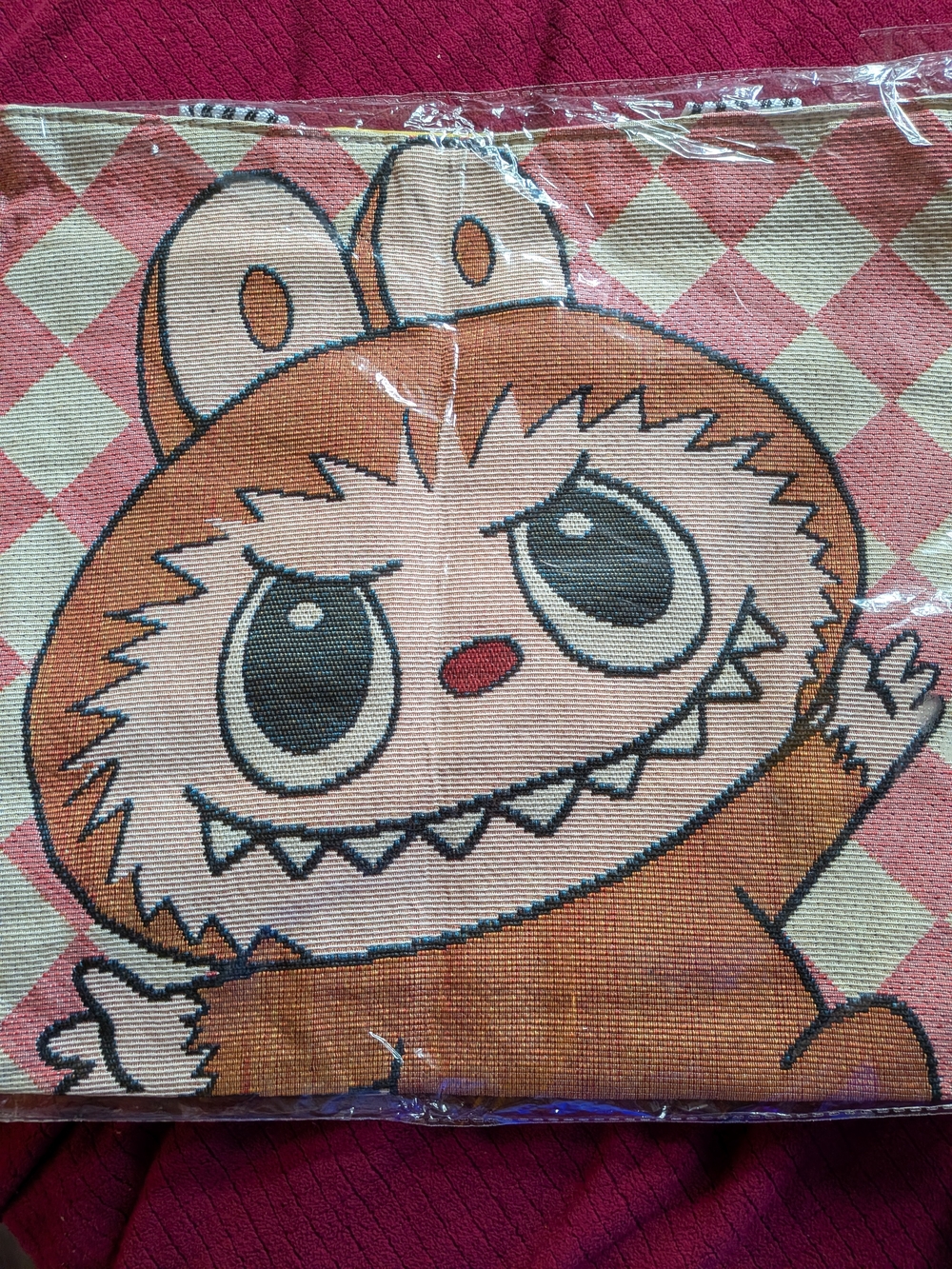 Cartoon Monster Large Tote — Pink & Orange